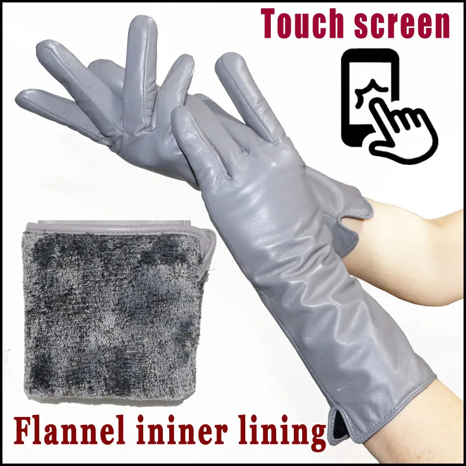✨ Damen Premium-Lederhandschuhe – Echtes Schafleder & warmes Flanellfutter für Winter & Alltag