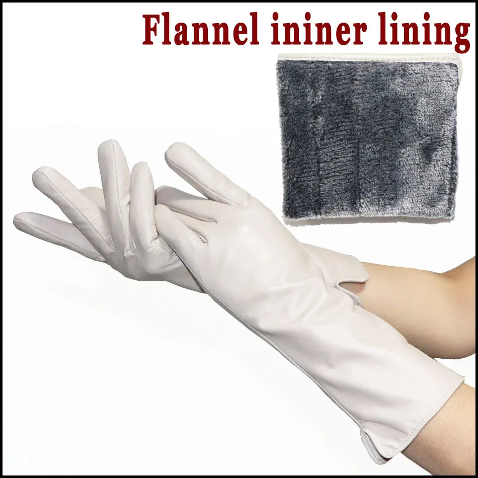✨ Damen Premium-Lederhandschuhe – Echtes Schafleder & warmes Flanellfutter für Winter & Alltag
