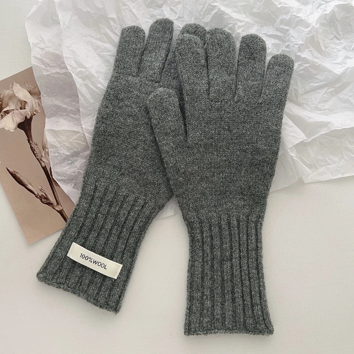 🍁 Unisex Touchscreen-Handschuhe aus 100 % Wolle – Warme Strickhandschuhe🧤