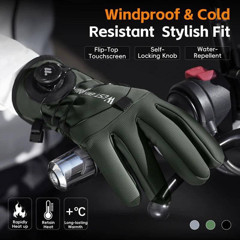 ❄️ WEST BIKING Winter Thermo-Fahrradhandschuhe für Herren