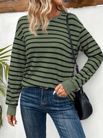 🌼Gestreiftes Damen Langarmshirt – Rundhals • Weich & Lässig für Frühling & Herbst