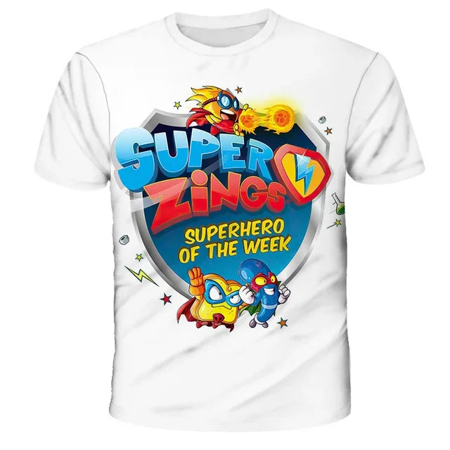🦸‍♂️ SuperZings Kinder T-Shirt – Buntes Anime & Spiel Streetwear Shirt für Jungen & Mädchen