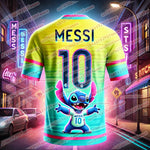 ⚽ Stitch & Messi Kinder/Erwachsenen T-Shirt – Schnelltrocknendes Sport Shirt für alle