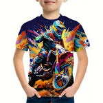 🏍️ 3D Motorrad Kinder T-Shirt – Cooles Sommer Kurzarm Shirt für Jungen