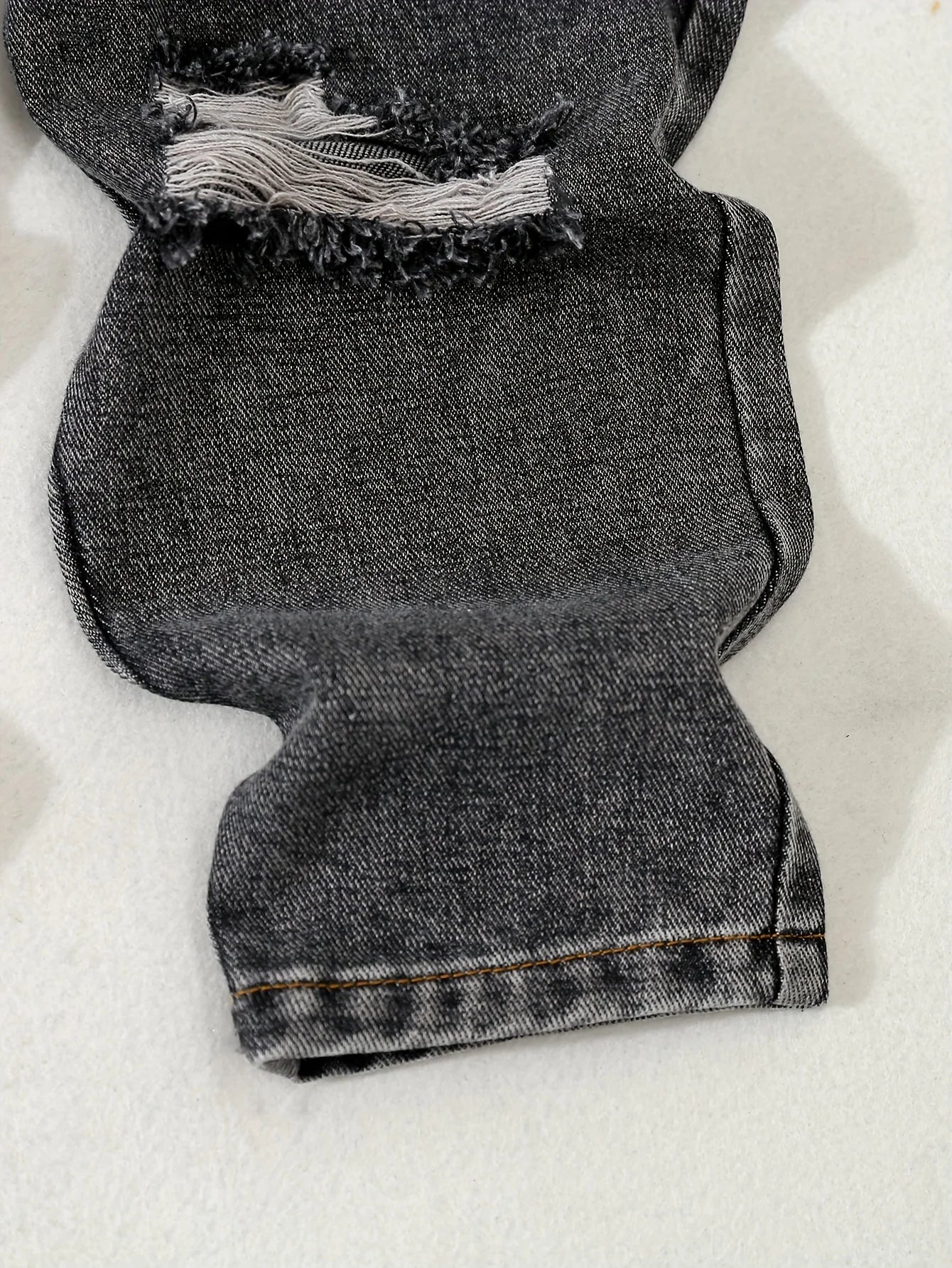 🔖3-teiliges Jungen-Jeansset – Herbst & Winter | Modische Jeansjacke + Zerrissene Jeans + Rundhals-Shirt