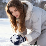 ❄️Winter-Strickhandschuhe mit Schneeflocken – warm, modisch & Touchscreen