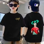 ⚽ CR7 Ronaldo Kinder T-Shirt – Atmungsaktives Baumwoll Sommer Shirt für Jungen & Mädchen