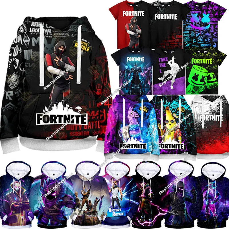 🔥 Fortnite Kinder Hoodie/T-Shirt – Bequeme Streetwear für Jungen & Mädchen