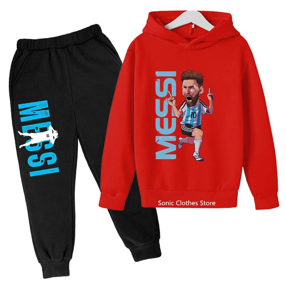 ⚽ Kinder Messi-Avatar Hoodie & Hose – 2-teilig
