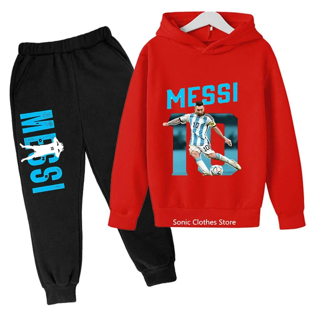 ⚽ Kinder Messi-Avatar Hoodie & Hose – 2-teilig