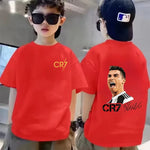⚽ CR7 Ronaldo Kinder T-Shirt – Atmungsaktives Baumwoll Sommer Shirt für Jungen & Mädchen