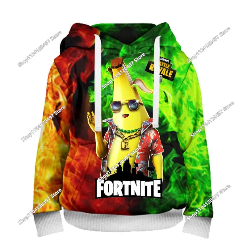 🔥 Fortnite Kinder Hoodie – Warmer Cartoon Kapuzenpullover für Jungen & Mädchen