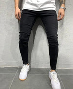 👖 Herren Slim Fit Jeans – Vintage Waschung, Street Style & Zerrissener Denim Look