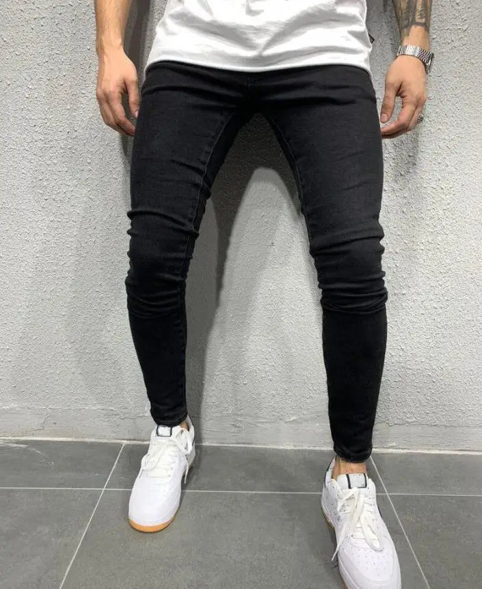 👖 Herren Slim Fit Jeans – Vintage Waschung, Street Style & Zerrissener Denim Look