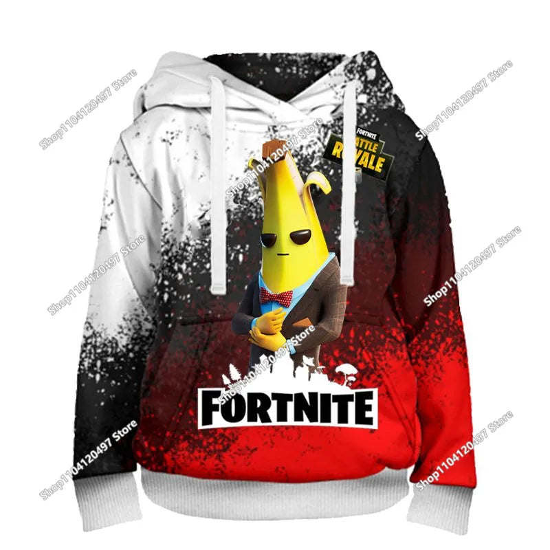 🔥 Fortnite Kinder Hoodie – Warmer Cartoon Kapuzenpullover für Jungen & Mädchen