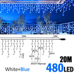 ✨LED Eiszapfen-Lichterkette – 6,5 / 20 m • 200 LEDs • 40 Tropfen • 8 Modi • IP44 wasserdicht