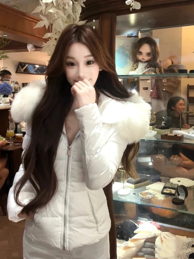 🖤Frankreich Casual Vintage Parka – Damen Kurzjacke mit Kapuze (Hepburn Chic)