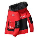 ❄️Herren Winter-Fleece– Sportjacke mit Kunstpelz-Kapuze