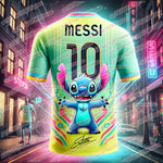 ⚽ Stitch & Messi Kinder/Erwachsenen T-Shirt – Schnelltrocknendes Sport Shirt für alle