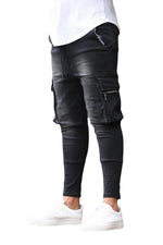 👖 Herren Cargo Jeans – Mittlere Taille, Multi-Taschen, Plus Size & Casual Street Style