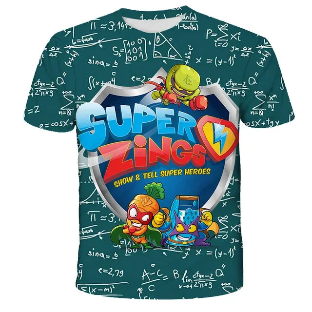 🦸‍♂️ SuperZings Kinder T-Shirt – Buntes Anime & Spiel Streetwear Shirt für Jungen & Mädchen