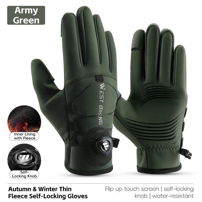 ❄️ WEST BIKING Winter Thermo-Fahrradhandschuhe für Herren