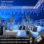 ✨LED Eiszapfen-Lichterkette – 6,5 / 20 m • 200 LEDs • 40 Tropfen • 8 Modi • IP44 wasserdicht