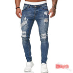 👖 Herren Slim Fit Jeans – Vintage Waschung, Street Style & Zerrissener Denim Look