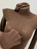 👗Rollkragen Langarm Mesh Top – Elastisch, Figurbetont & Sexy Dünn