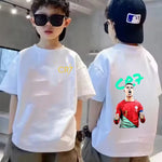 ⚽ CR7 Ronaldo Kinder T-Shirt – Atmungsaktives Baumwoll Sommer Shirt für Jungen & Mädchen