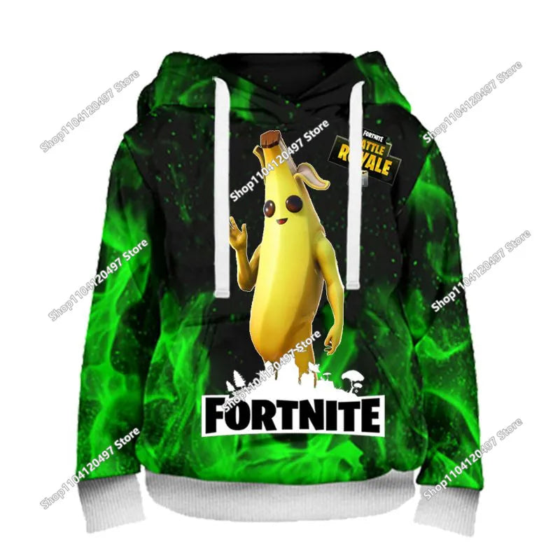 🔥 Fortnite Kinder Hoodie – Warmer Cartoon Kapuzenpullover für Jungen & Mädchen