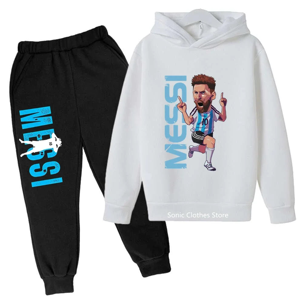 ⚽ Kinder Messi-Avatar Hoodie & Hose – 2-teilig