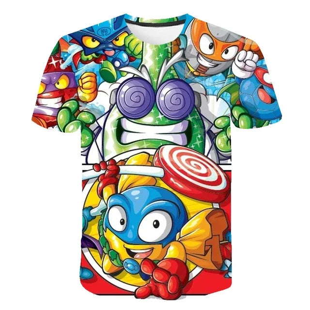 🦸‍♂️ SuperZings Kinder T-Shirt – Buntes Anime & Spiel Streetwear Shirt für Jungen & Mädchen