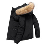 👇Herren Daunen-Winterjacke – Steppjacke mit abnehmbarer Kapuze