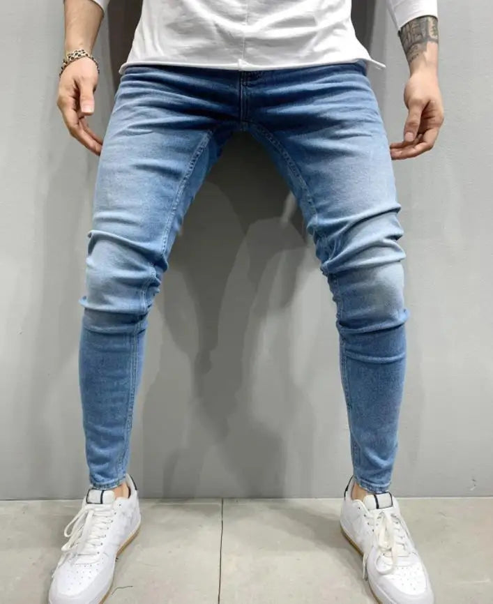👖 Herren Slim Fit Jeans – Vintage Waschung, Street Style & Zerrissener Denim Look