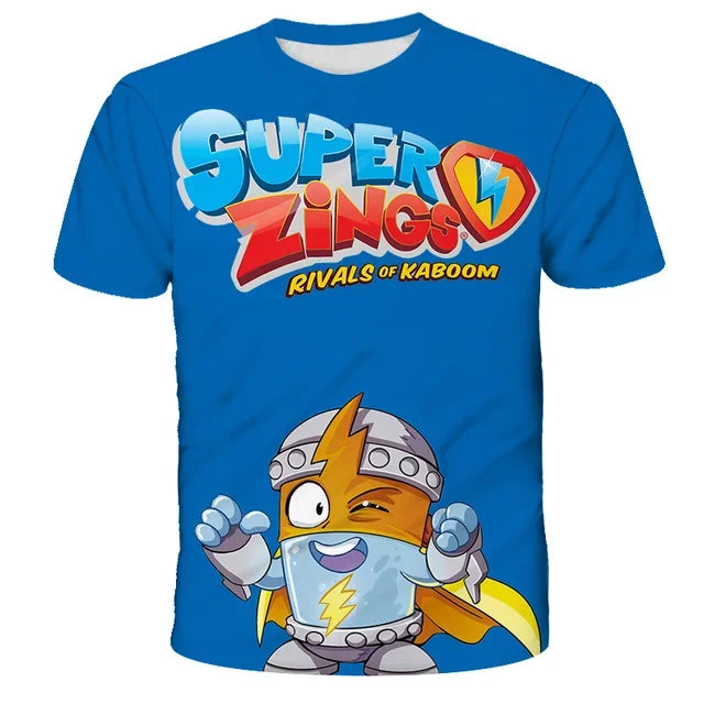 🦸‍♂️ SuperZings Kinder T-Shirt – Buntes Anime & Spiel Streetwear Shirt für Jungen & Mädchen