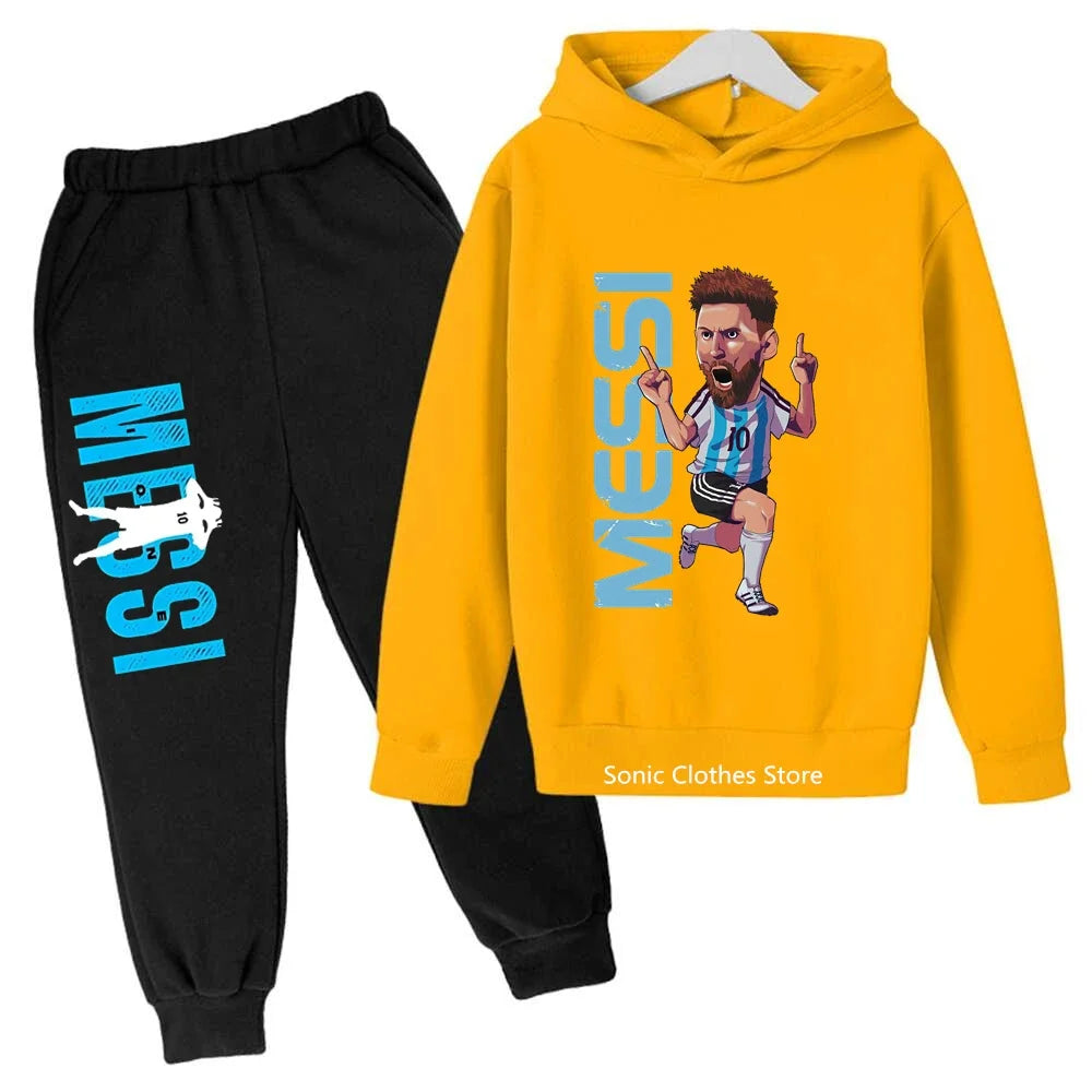 ⚽ Kinder Messi-Avatar Hoodie & Hose – 2-teilig