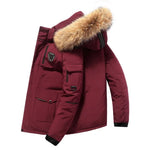 👇Herren Daunen-Winterjacke – Steppjacke mit abnehmbarer Kapuze