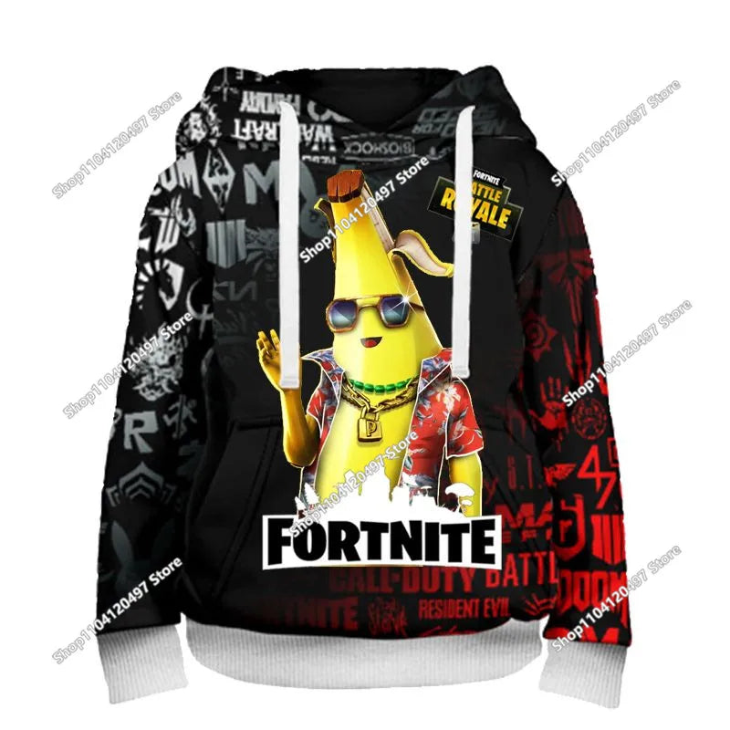 🔥 Fortnite Kinder Hoodie – Warmer Cartoon Kapuzenpullover für Jungen & Mädchen