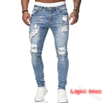 👖 Herren Slim Fit Jeans – Vintage Waschung, Street Style & Zerrissener Denim Look
