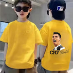 ⚽ CR7 Ronaldo Kinder T-Shirt – Atmungsaktives Baumwoll Sommer Shirt für Jungen & Mädchen