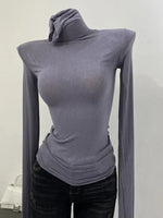👗Rollkragen Langarm Mesh Top – Elastisch, Figurbetont & Sexy Dünn