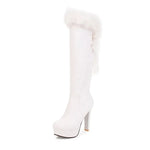 👢Kniehohe Damen- Fellstiefel- Stiletto