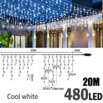 ✨LED Eiszapfen-Lichterkette – 6,5 / 20 m • 200 LEDs • 40 Tropfen • 8 Modi • IP44 wasserdicht