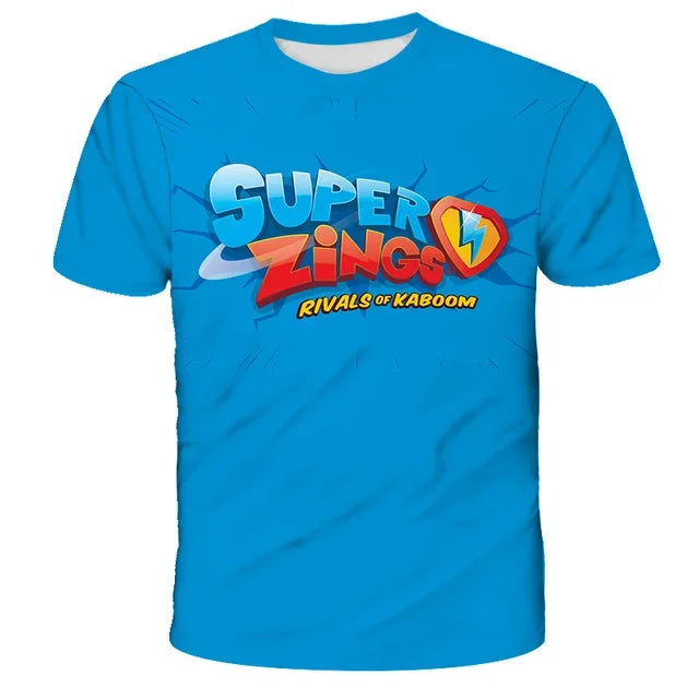 🦸‍♂️ SuperZings Kinder T-Shirt – Buntes Anime & Spiel Streetwear Shirt für Jungen & Mädchen