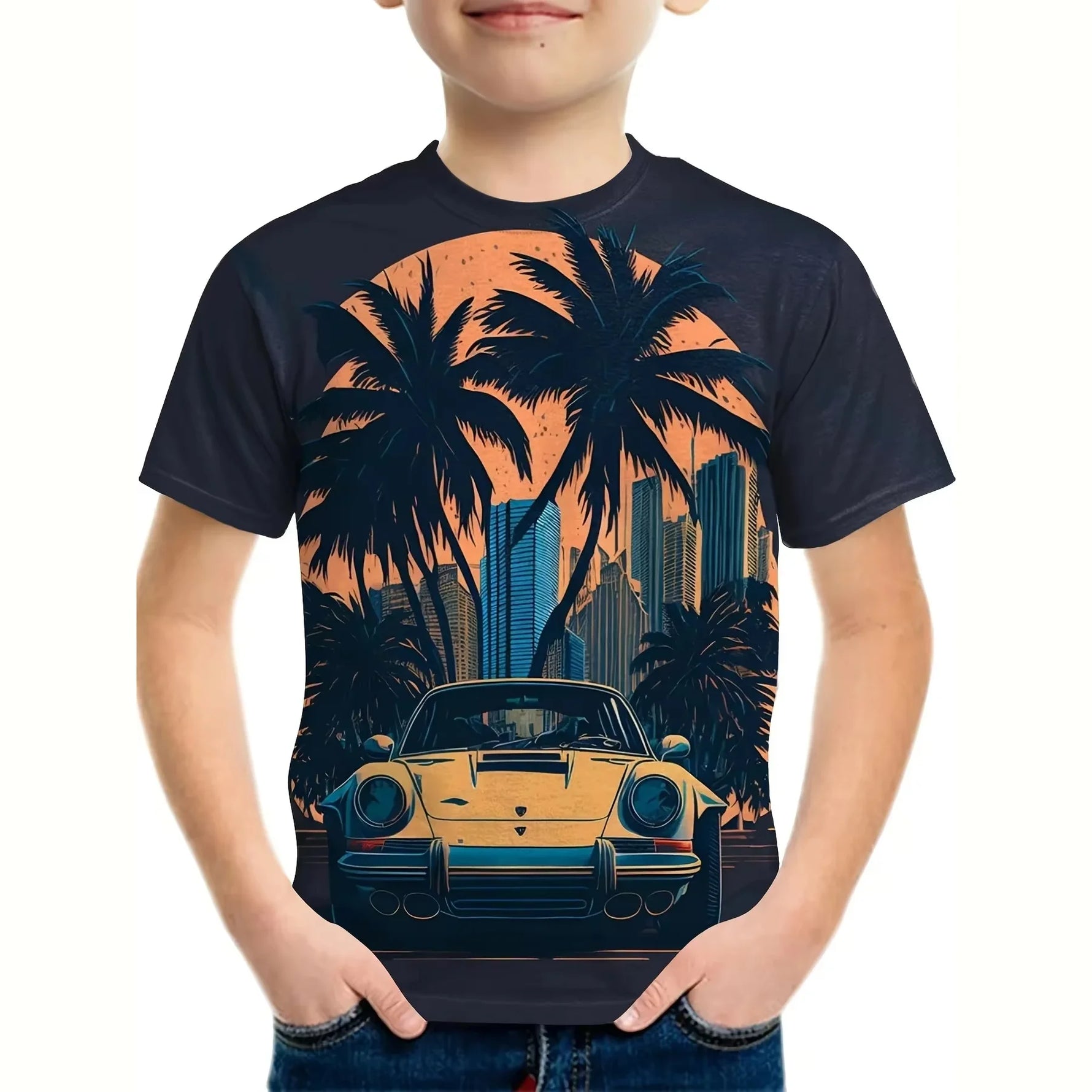 🏍️ 3D Motorrad Kinder T-Shirt – Cooles Sommer Kurzarm Shirt für Jungen
