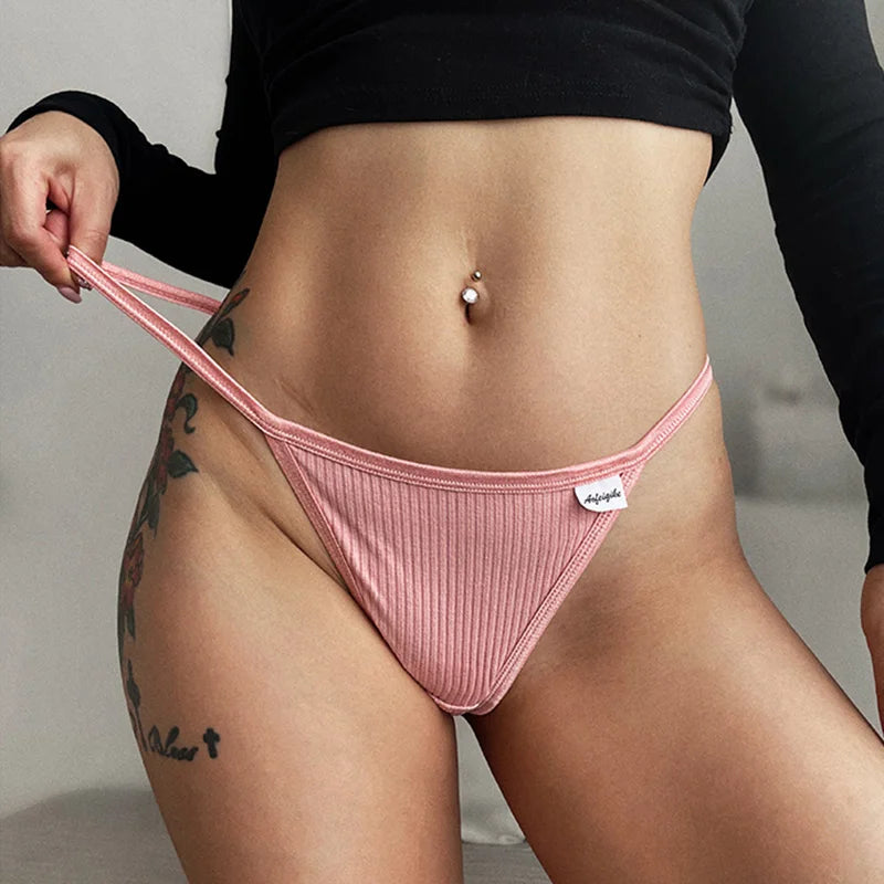 Baumwolle Damen G-String – Atmungsaktiver Sport Tanga, Low-Rise, Unsichtbar unter Kleidung