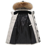 👇Herren Daunen-Winterjacke – Steppjacke mit abnehmbarer Kapuze