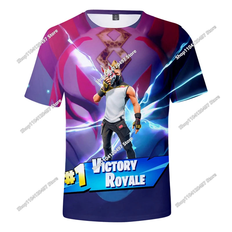 🔥 Fortnite 3D Kinder T-Shirt – Battle Royale Hero Shirt für Jungen & Mädchen
