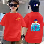 ⚽ CR7 Ronaldo Kinder T-Shirt – Atmungsaktives Baumwoll Sommer Shirt für Jungen & Mädchen